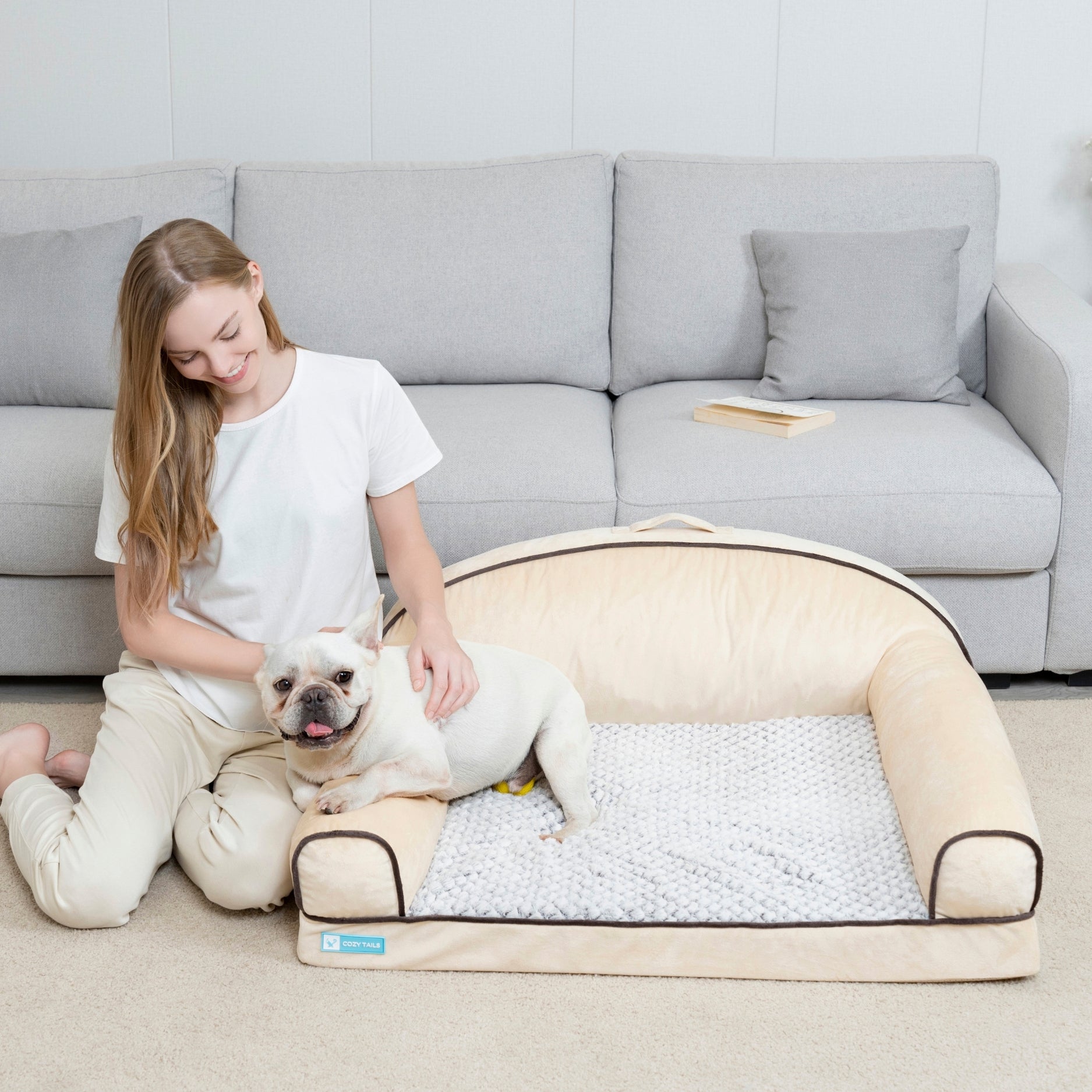 Tan Classic Dog Sofa Bed | Dog Sofa Bed