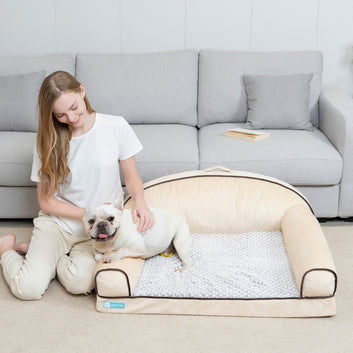 Tan Classic Dog Sofa Bed