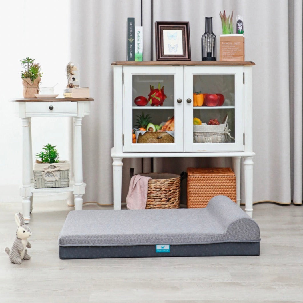 Grey Calming Dog Bed | Pawsi Clawsi