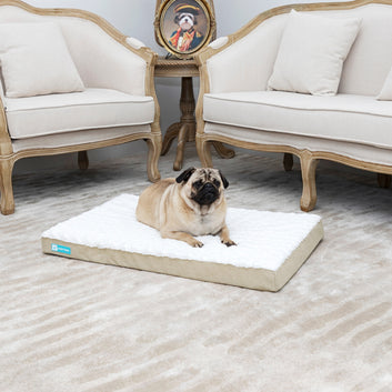 Tan 3D Sea Wave Orthopedic Dog Bed