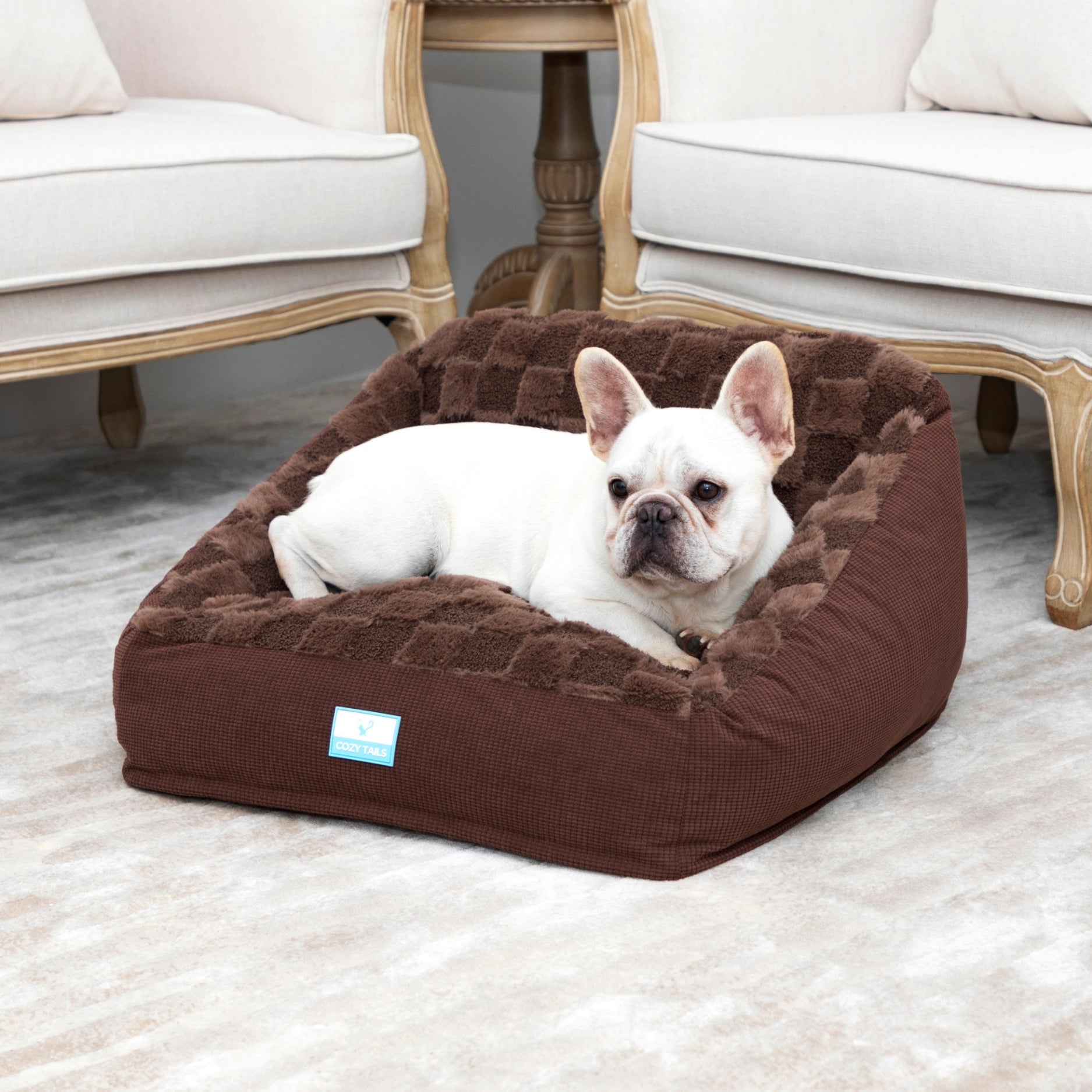 Pawsi Clawsi Brown Premium Memory Foam Dog Sofa Bed