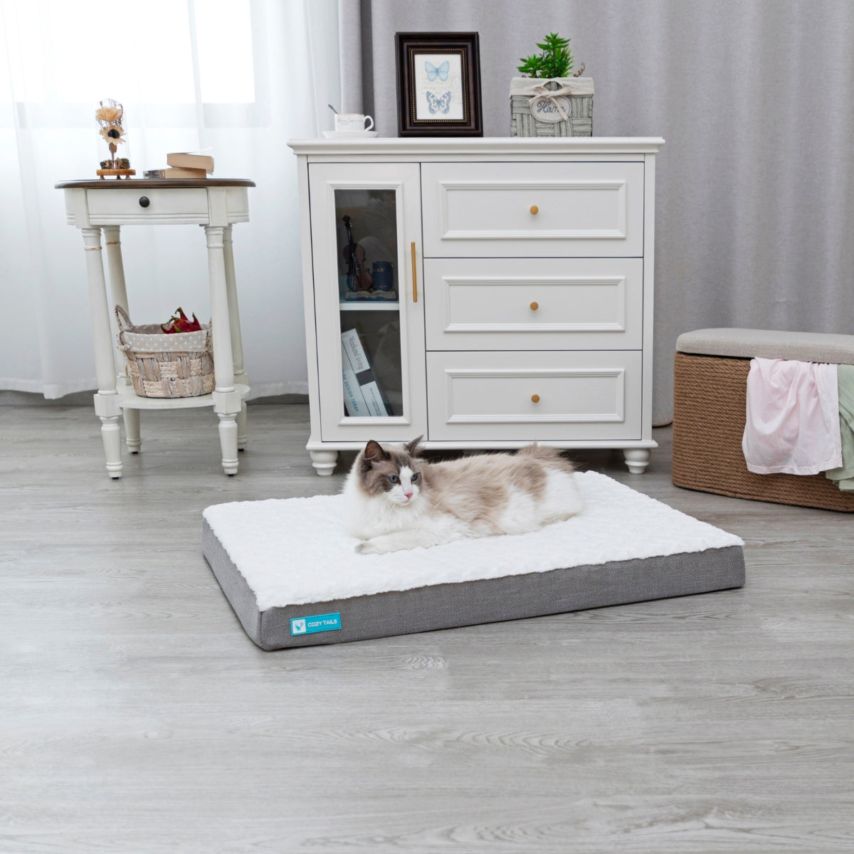 Pawsi Clawsi Grey 3D Sea Wave Orthopedic Dog Bed