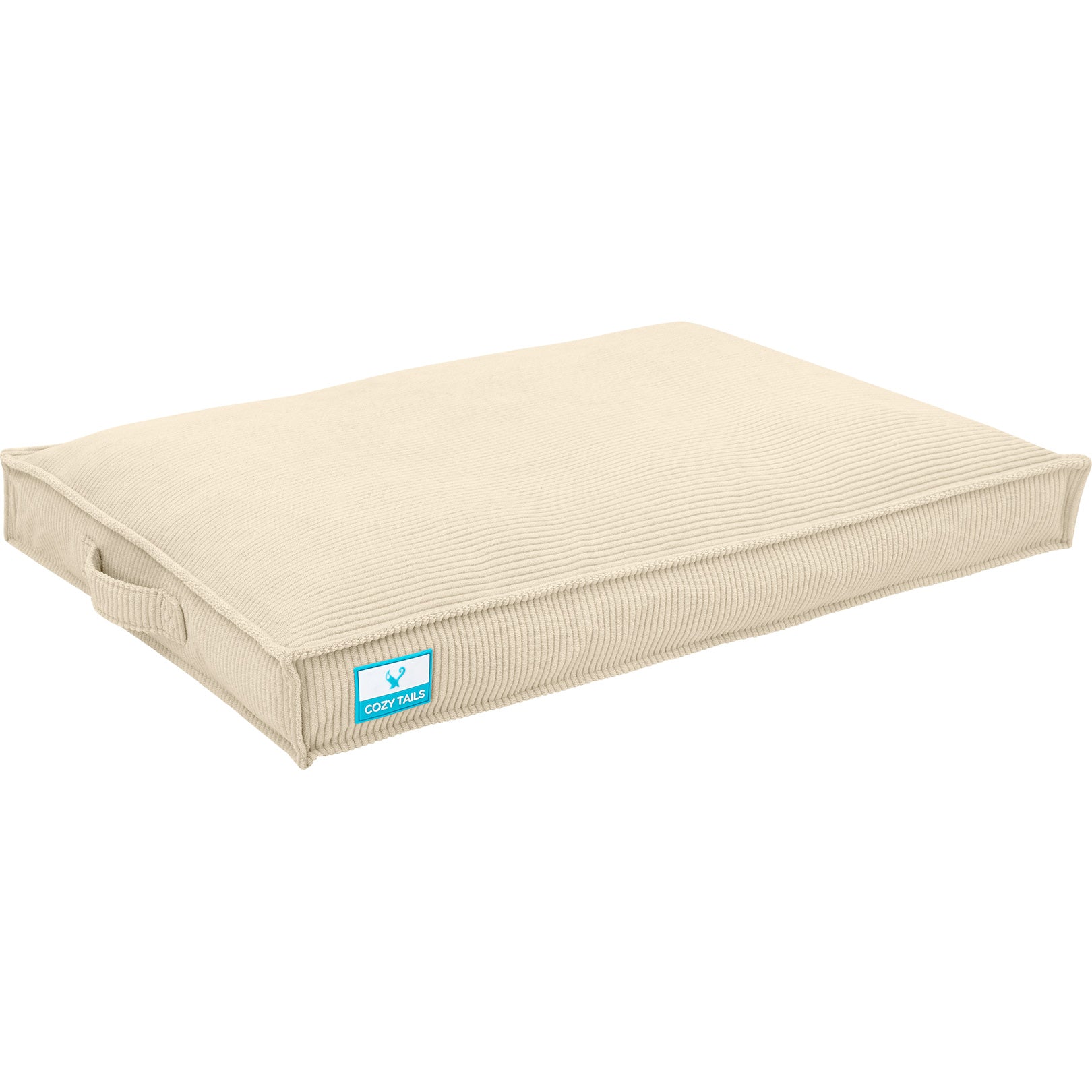 Beige Shredded Memory Foam Dog Bed With Waterproof Liner