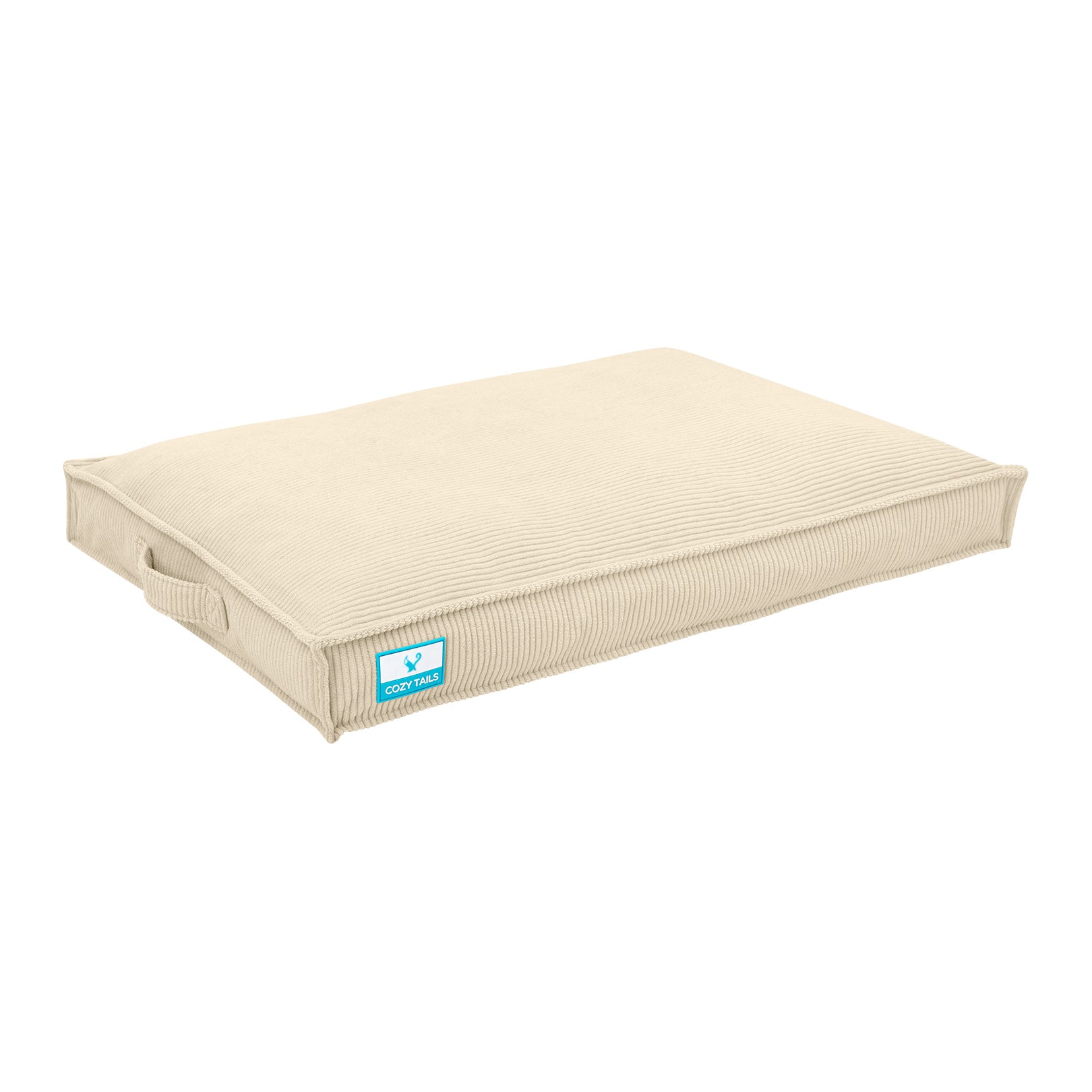 Beige Shredded Memory Foam Dog Bed With Waterproof Liner