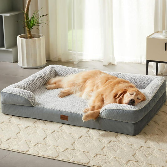 Large Orthopedic Dog Bolster Bed | Grey