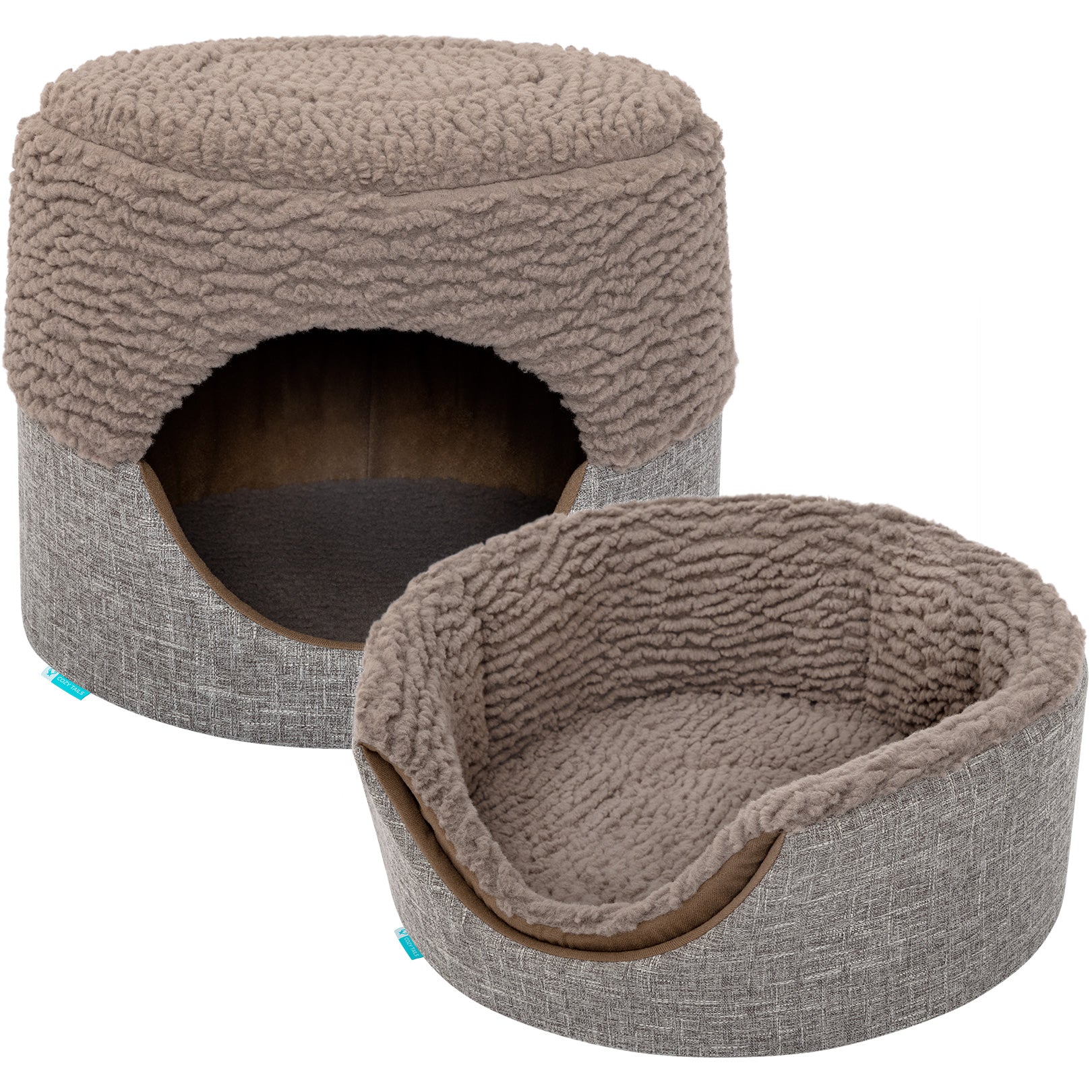 Brown 2-In-1 Pet Cuddler Bed