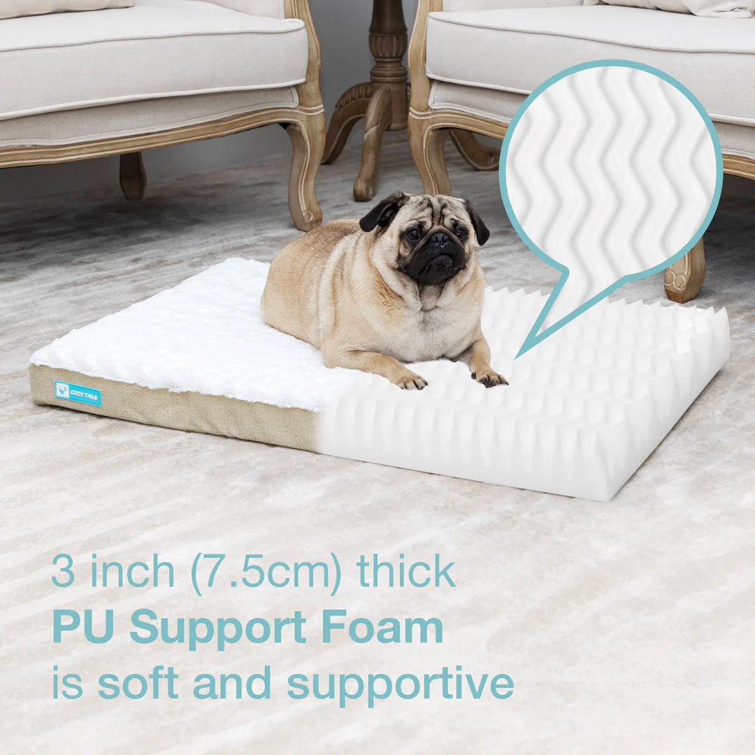 Grey 3D Sea Wave Orthopedic Dog Bed | Pawsi Clawsi