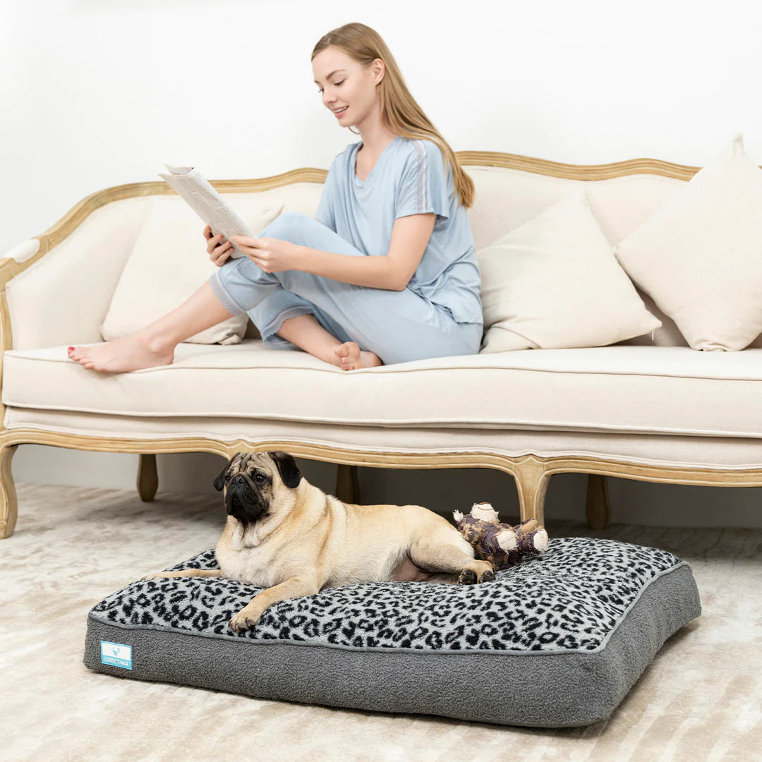 Pawsi Clawsi Grey Shredded Memory Foam Dog Bed