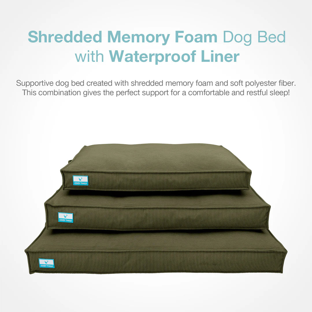 Cypress Shredded Memory Foam Dog Bed With Waterproof Liner