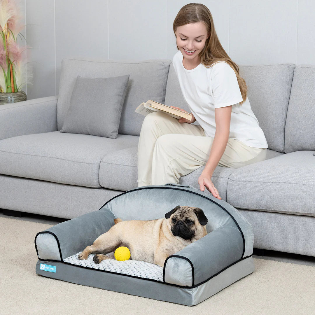 Grey Classic Dog Sofa Bed | Pawsi Clawsi