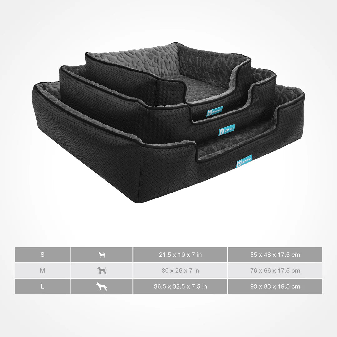 Black 3D Sea Wave Memory Foam Dog Couch