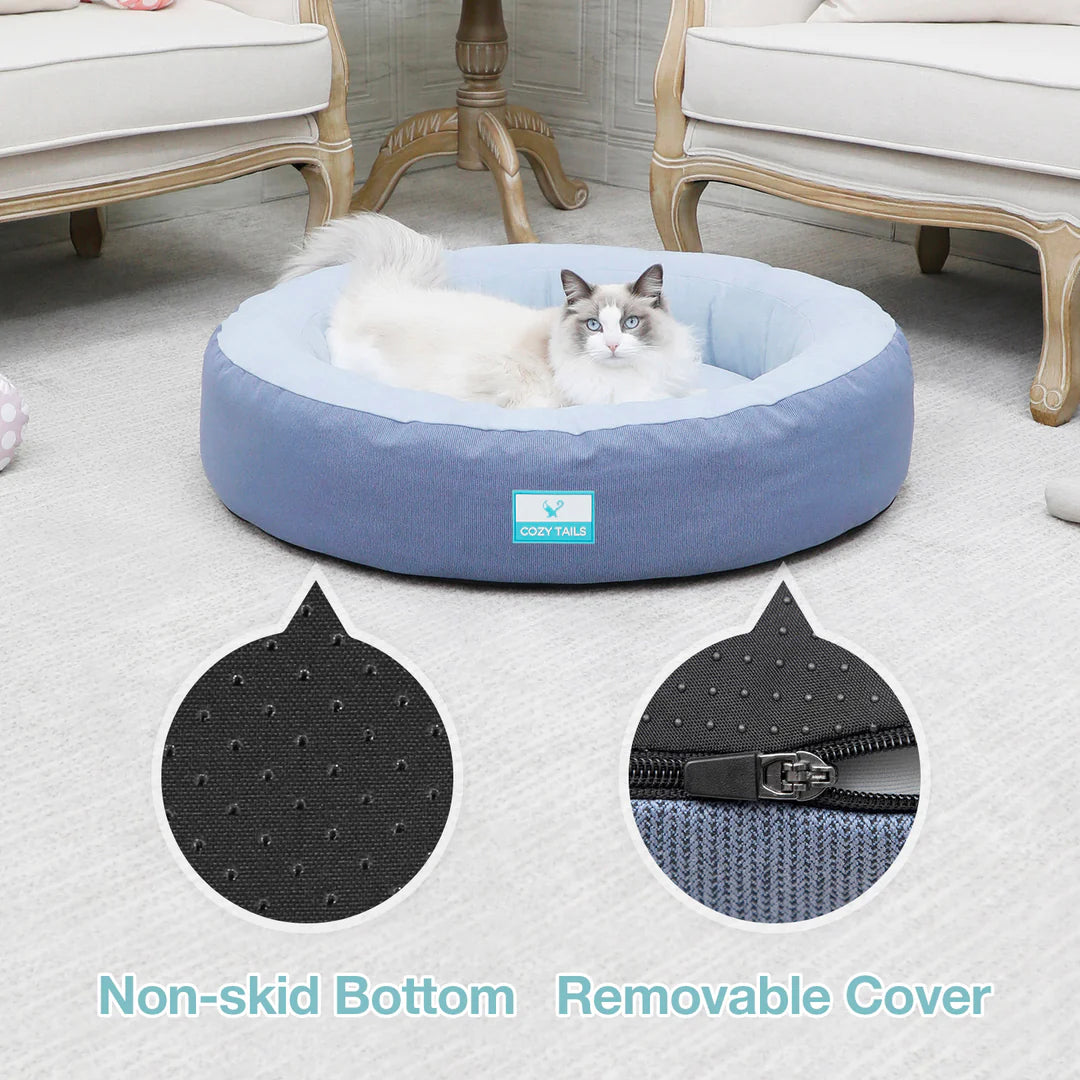 Non-Skid Bottom | Removable Cover | Donut Dog Bed