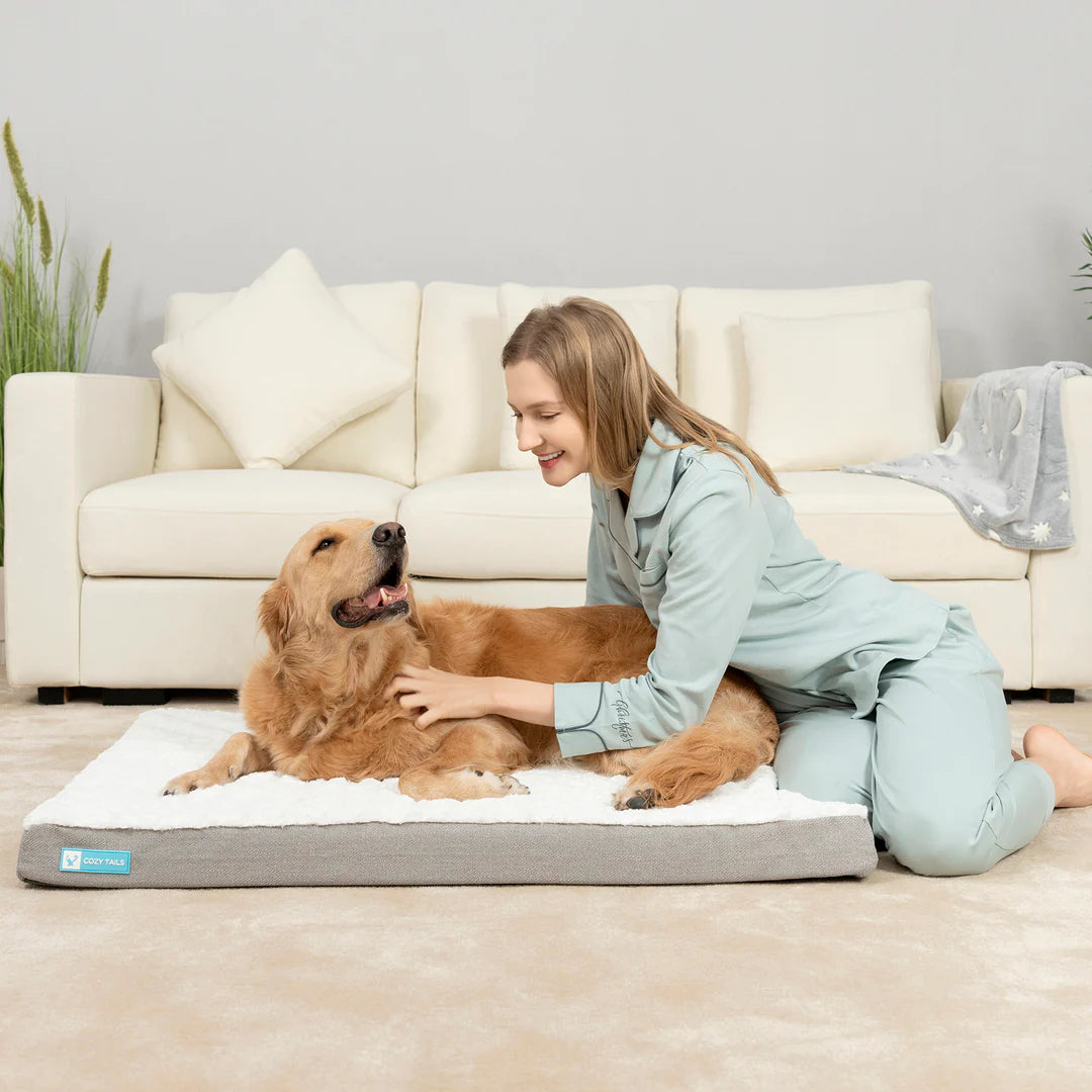 Pawsi Clawsi Grey 3D Sea Wave Orthopedic Dog Bed