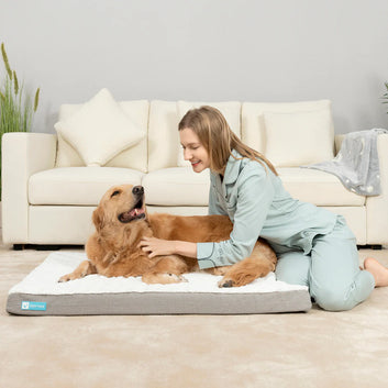 Grey 3D Sea Wave Orthopedic Dog Bed