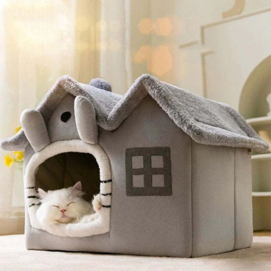 Foldable Double Top Cozy Cat House