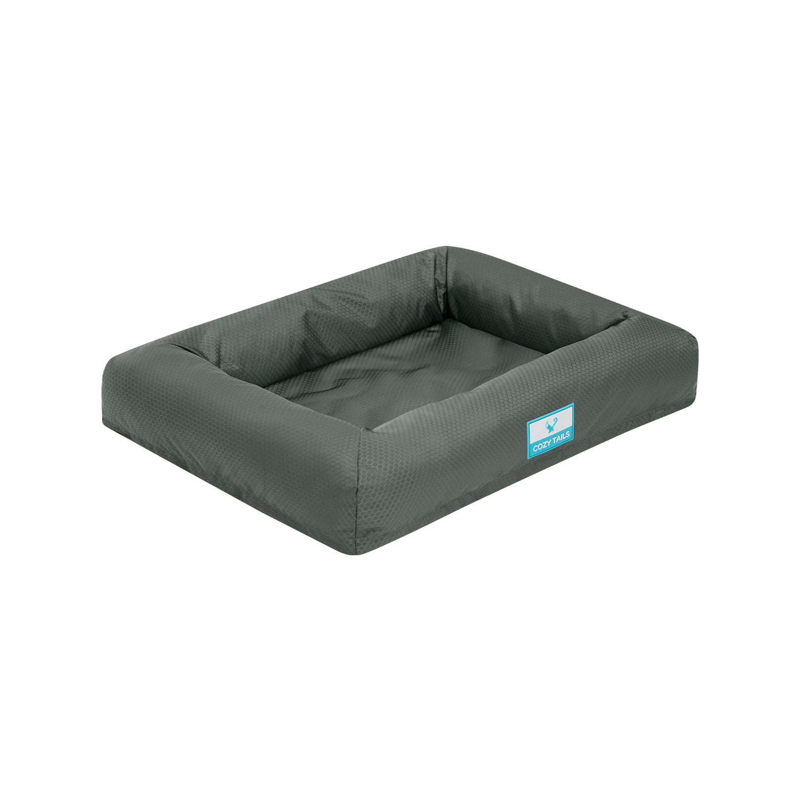 Grey Memory Foam Dog Bolster Bed