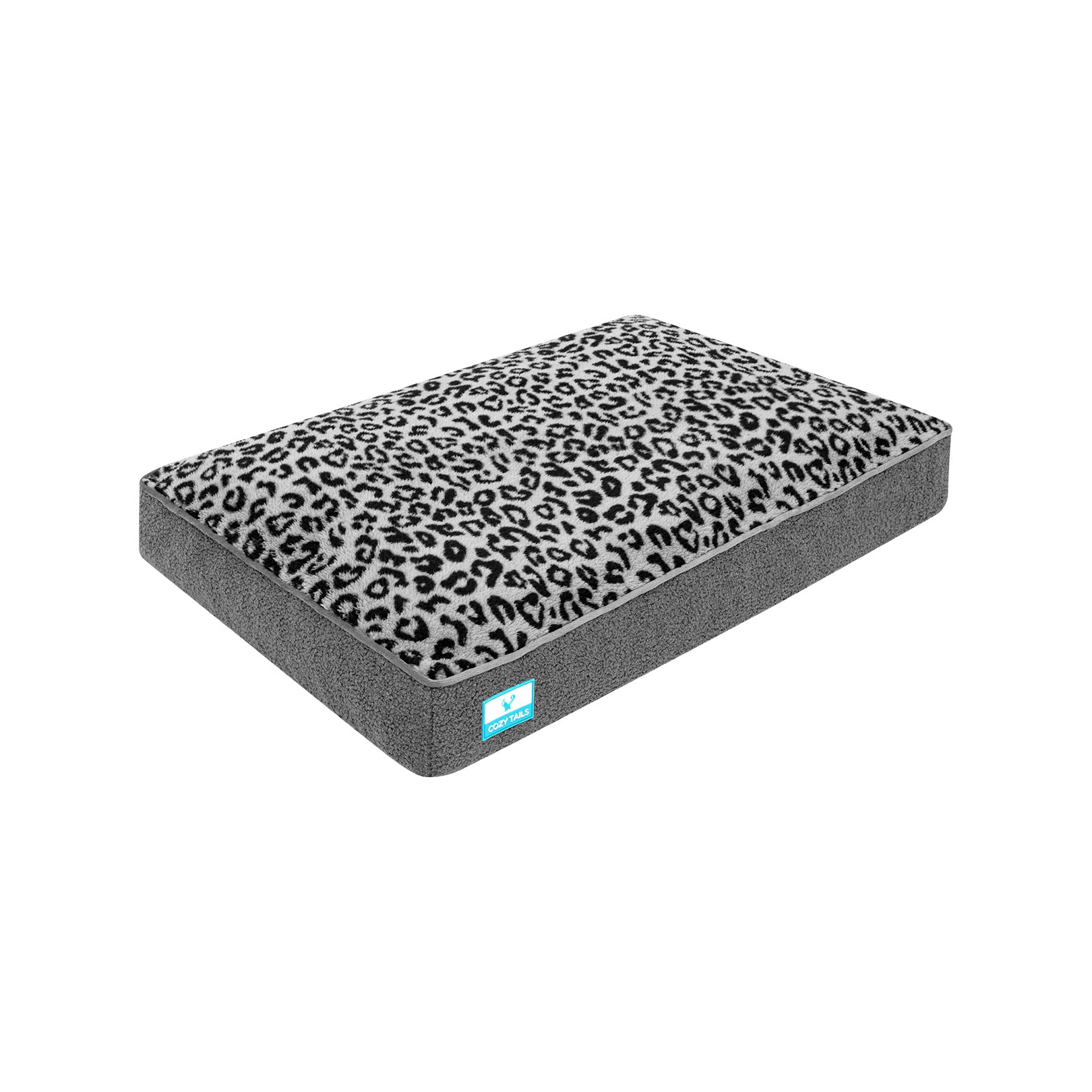 Leopord Grey Shredded Memory Foam Dog Bed