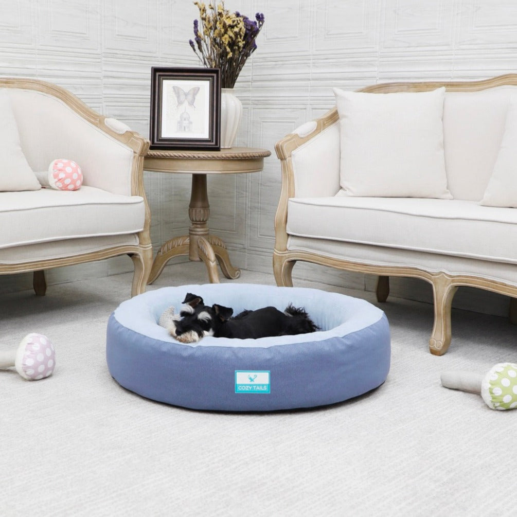 Navy Orthopedic Donut Dog Bed | Pawsi Clawsi