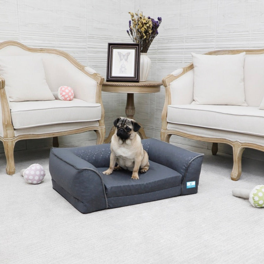 Grey Orthopedic Fold-Out Dog Sofa | Pawsi Clawsi