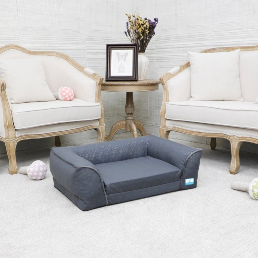 Grey Orthopedic Fold-Out Dog Sofa | Orthopedic Dog Beds