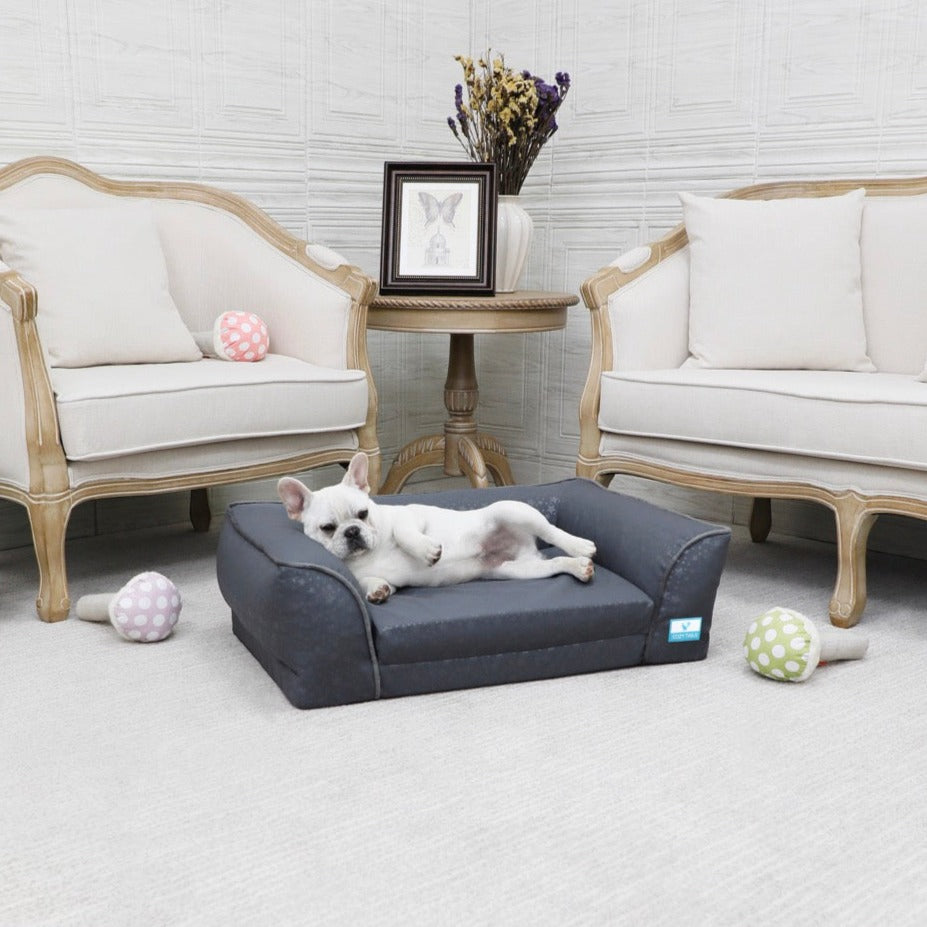 Grey Orthopedic Fold Out Dog Sofa | Pawsi Clawsi