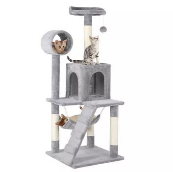 Cat Playing Large Indoor Condo Tree Castle House